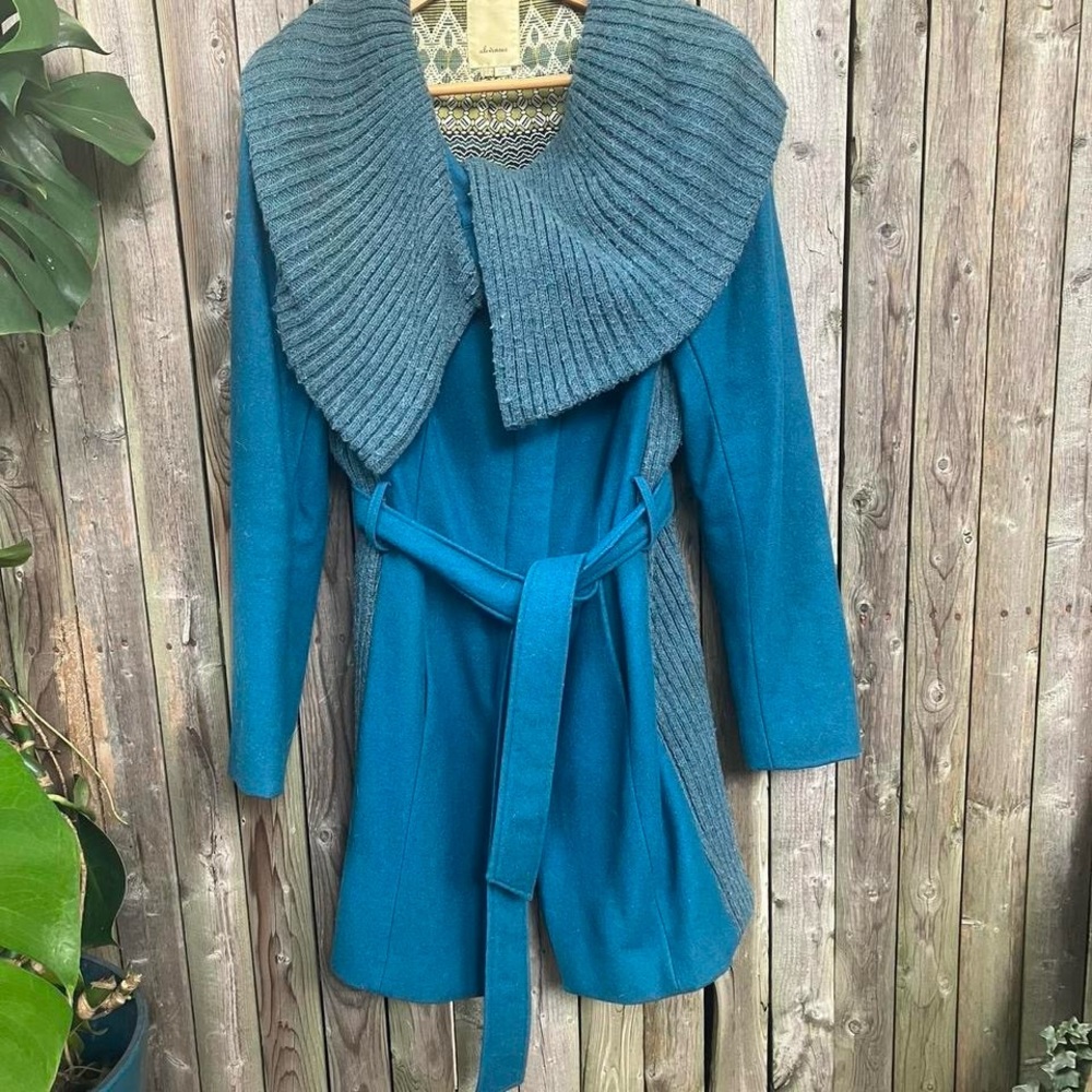 Elevenses Teal Ribbed Collar Cardigan